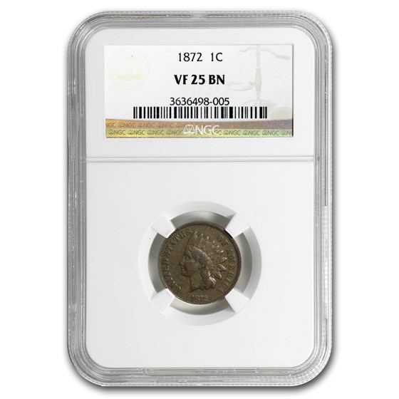 1872 Indian Head Cent VF-25 NGC (Brown) 1872 Indian Head Cent VF-25 NGC (Brown)